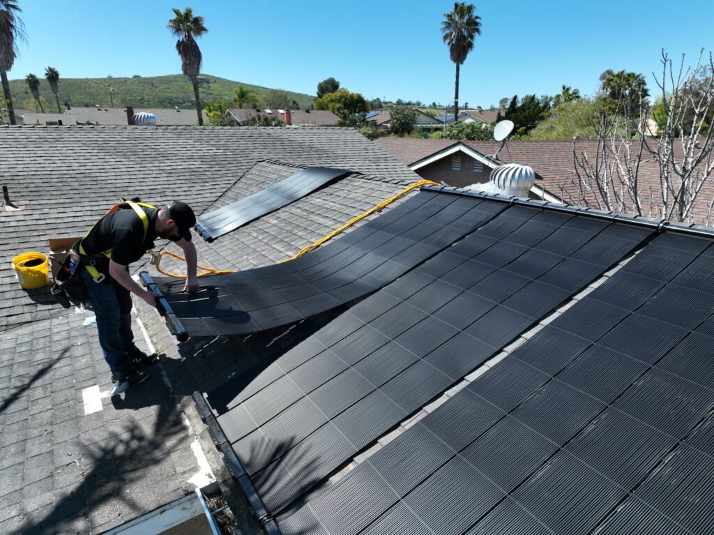 Solar Pool heating installation