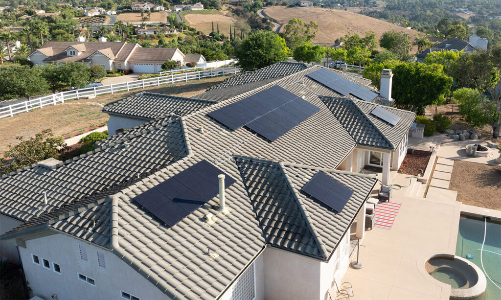 Custom home solar install in San Diego