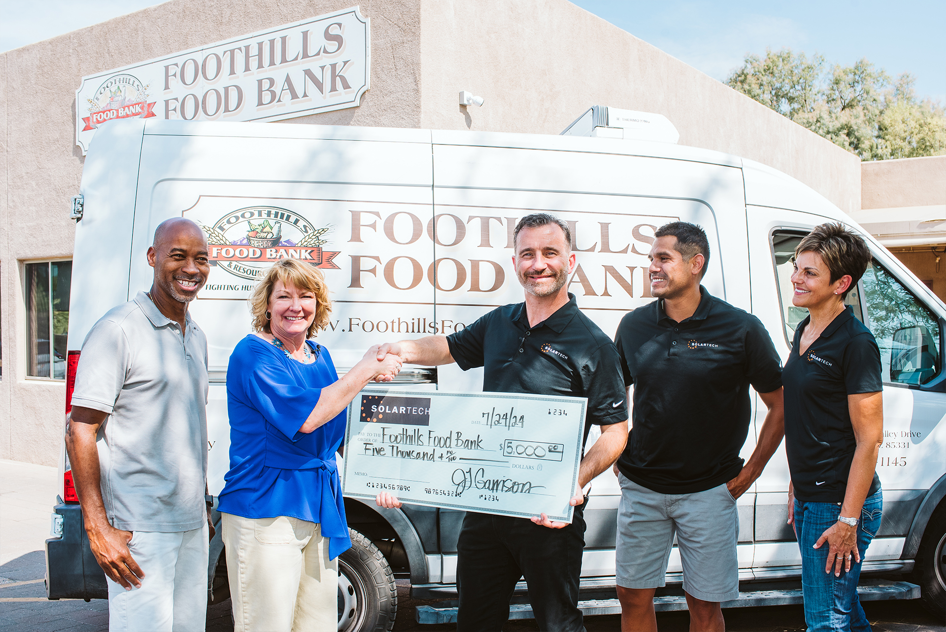 SolarTech donates to Foothills Food Bank