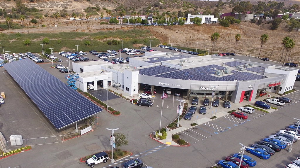 Rooftop and carport solar for Mossy Nissan by SolarTech